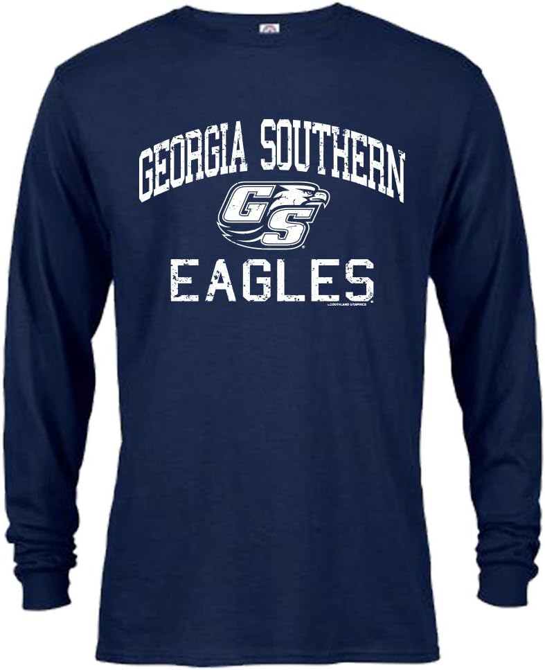 Sport Your Gear Distressed Retro Long Sleeve Collegiate T-Shirt