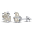 Natural Raw Herkimer Diamond Stud Earrings - Genuine Rough 6-7mm