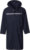 SaphiRose Mens Long Hooded Safety Rain Jacket for All Weather