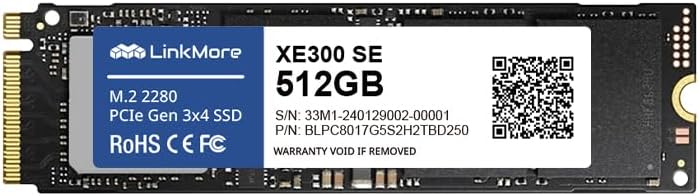 LinkMore XE300 SE 512GB PCIe Gen3 NVMe M.2 Internal SSD