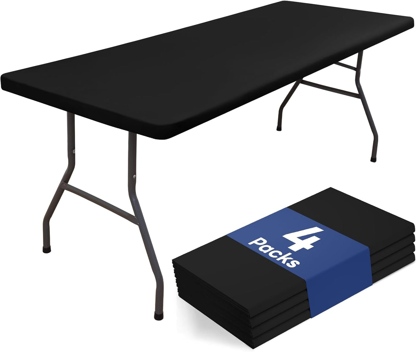 Homing 4 Packs 6 Foot Rectangle Table Cloth for Outdoor Use