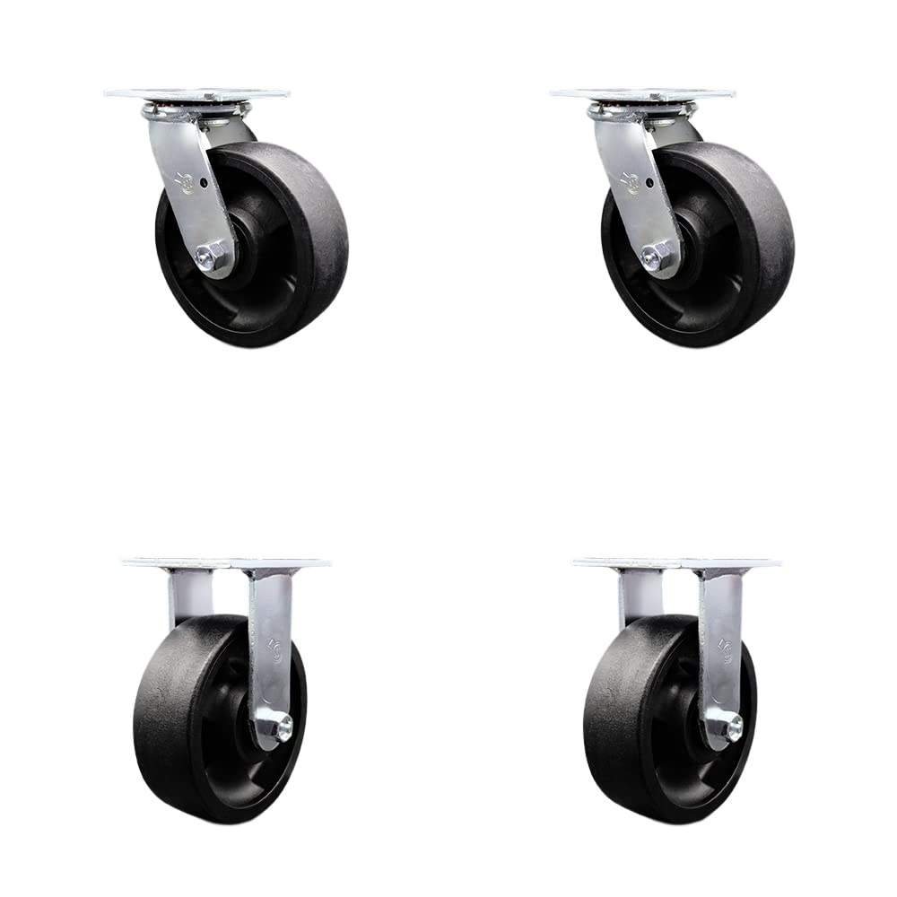 Rubbermaid Cart Replacement 6 Inch Caster Kit for Heavy Duty