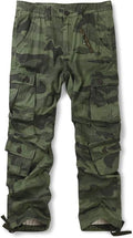 OCHENTA Men's Cotton Cargo Work Pants Baggy Camo - Rugged Comfort