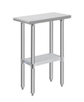 Hally Stainless Steel Prep & Work Table 24 x 12 in - Heavy Duty