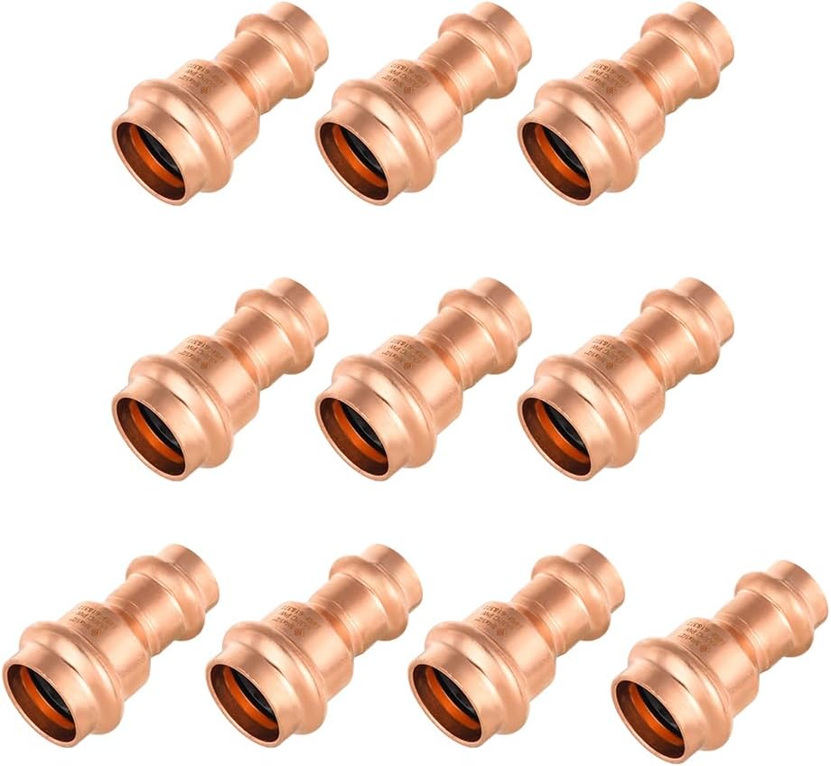 Pack of 10 Copper Press Fit Reduce Coupling Fittings for Plumbing
