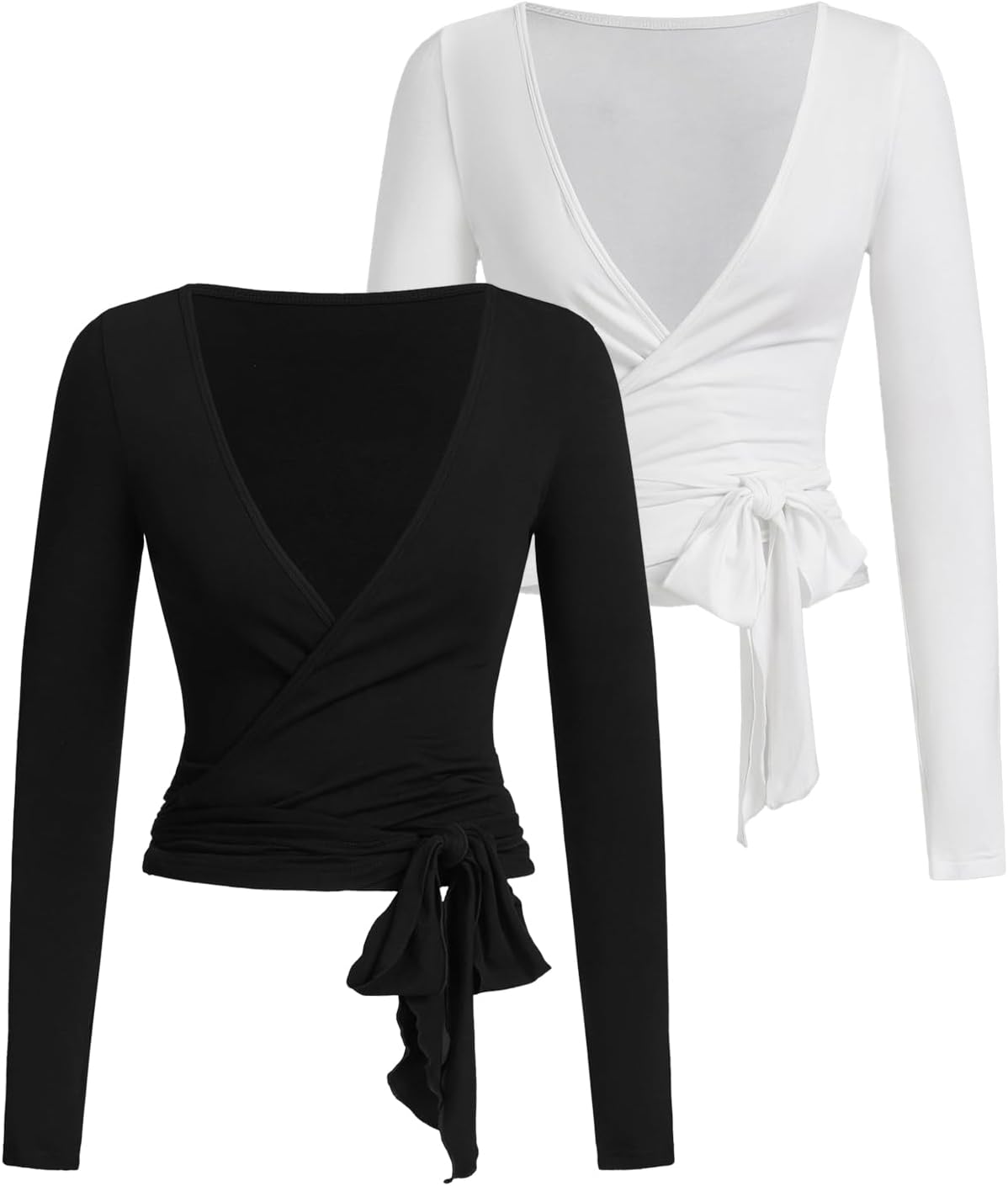 SweatyRocks Women's Pilates Outfits Wrap Tops for Activewear