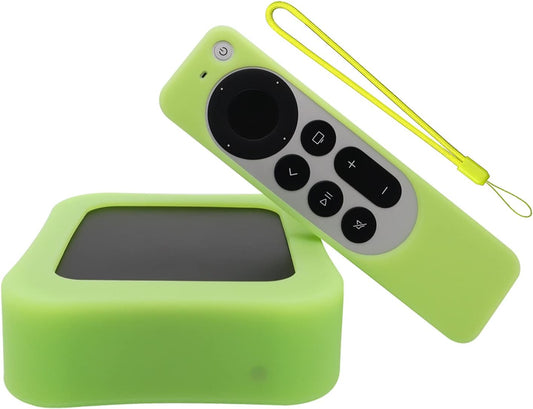 Anti-Slip Silicone Case for Apple TV 4K & Siri Remote - Luminous Green