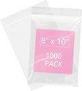 8 in x 10 in Clear Resealable Zip Poly Bags - 1000 Count - Durable