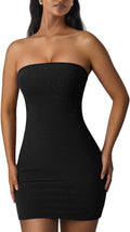 XXTAXN Women's Sexy Tube Sleeveless Bodycon Mini Dress - Curve Fit