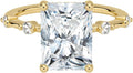 Moissanite Ring 3 Ct Hidden Halo Solitaire - Elegant Engagement