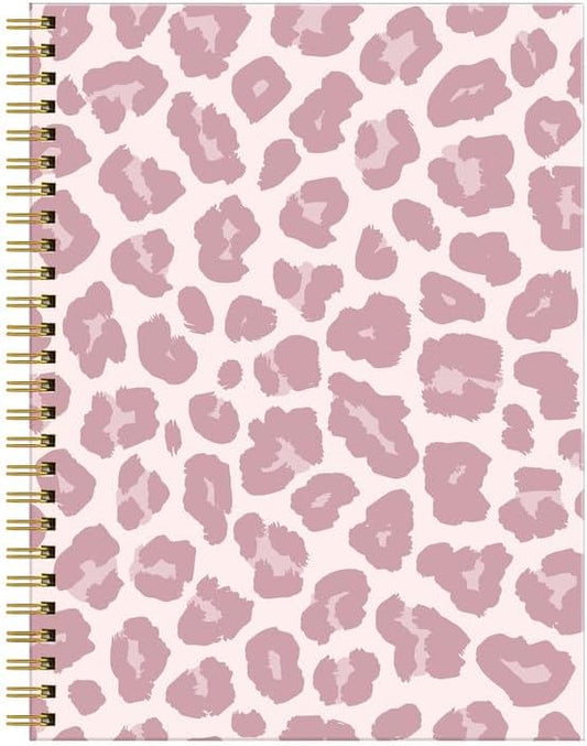 Premium A5 Spiral Journal, 120 Pages, Thick Paper, Pink Leopard Print