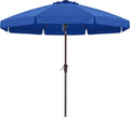 9ft Scalloped Patio Umbrella Blue - Fiberglass Ribs with Crank Tilt