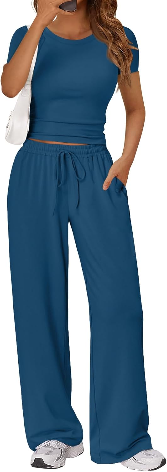 Trendy Queen 2 Piece Matching Summer Sweatsuit Lounge Set