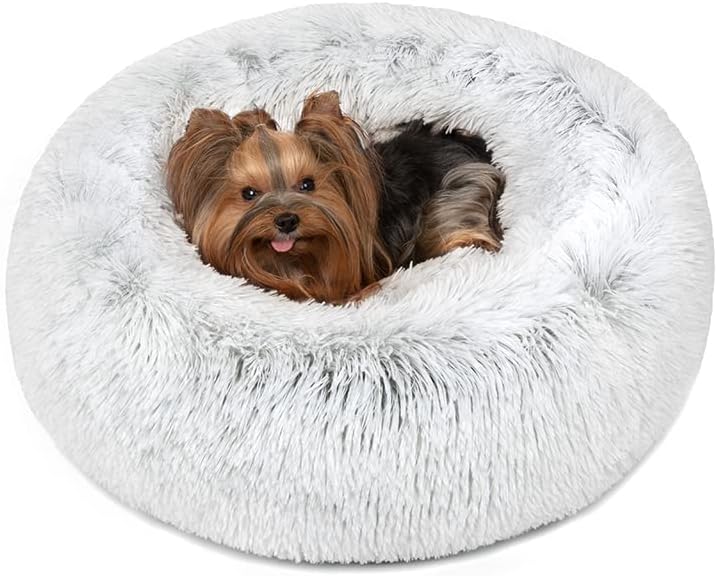 Friends Forever Donut Dog Bed for Small Dogs - Soft & Plush