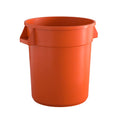 20 Gallon Orange Round Commercial Trash Can - Durable, Nesting Design