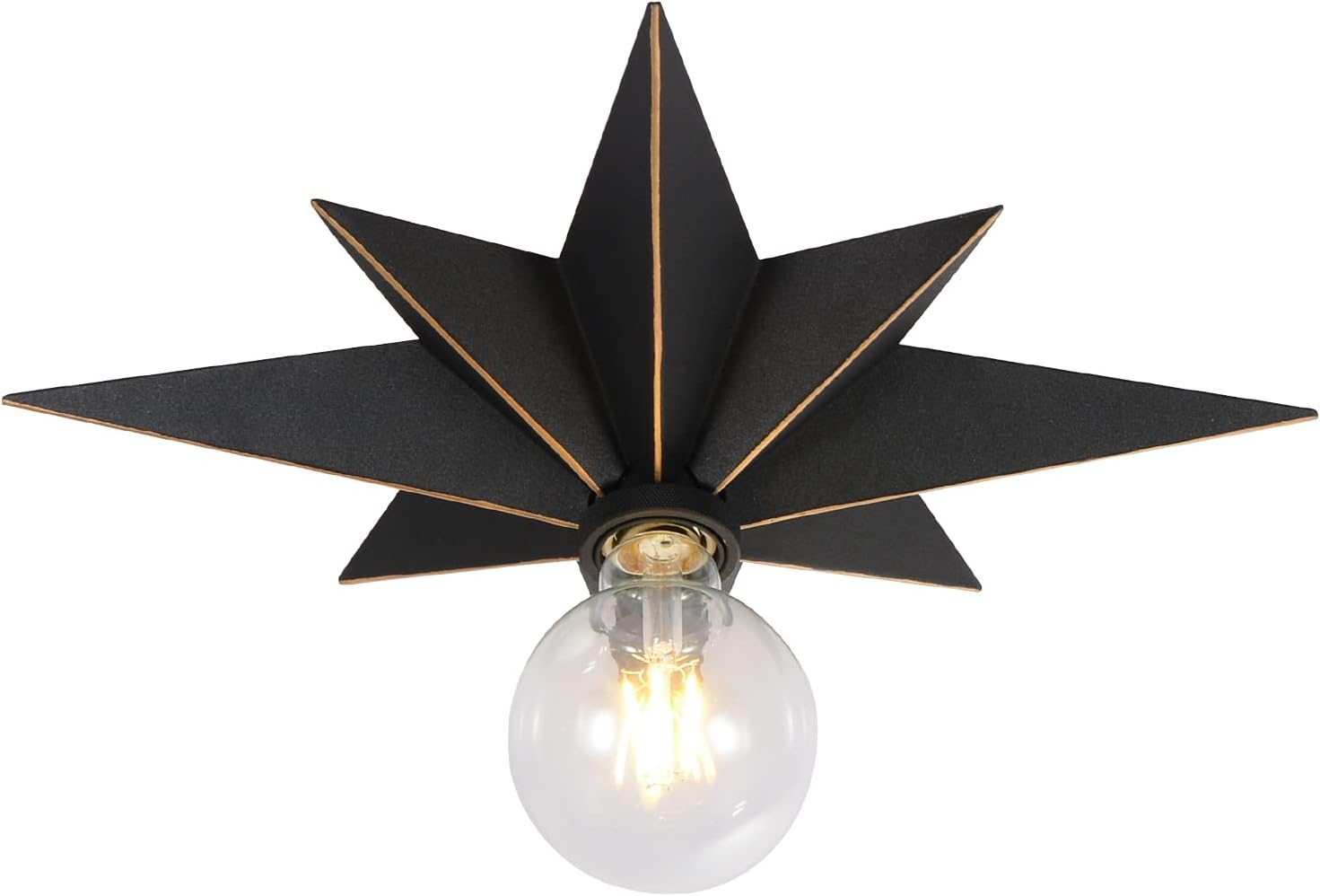 16 inch Industrial Black Metal Star Ceiling Light Fixture