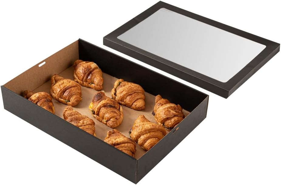 Catering Boxes with Window Lids for Baked Goods and Pastries