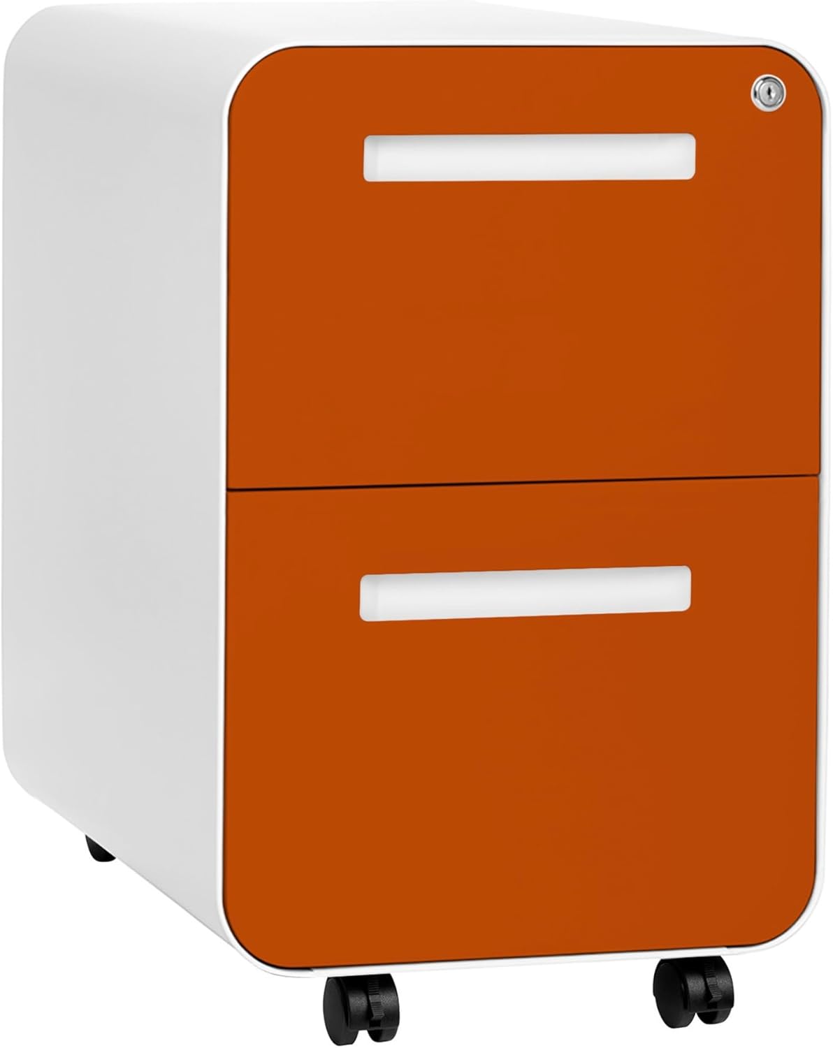 Stockpile 2 Drawer Mobile File Cabinet with Lock for Modern Offices
