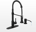 Oil Rubbed Bronze Single Handle Kitchen Faucet Set with Pull Down