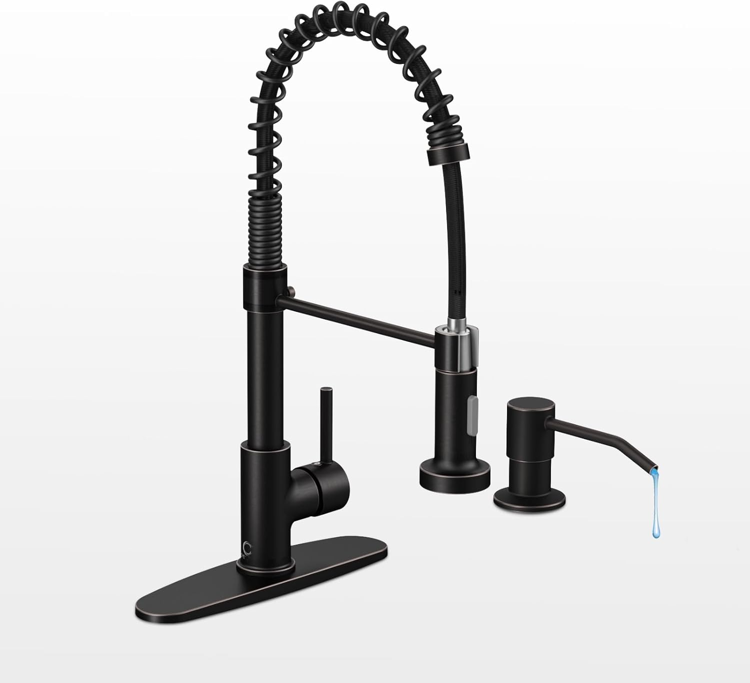 Oil Rubbed Bronze Kitchen Faucet Set with Pull Down Sprayer