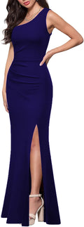 MUSHARE One Shoulder Bodycon Mermaid Dress - Elegant Split Evening