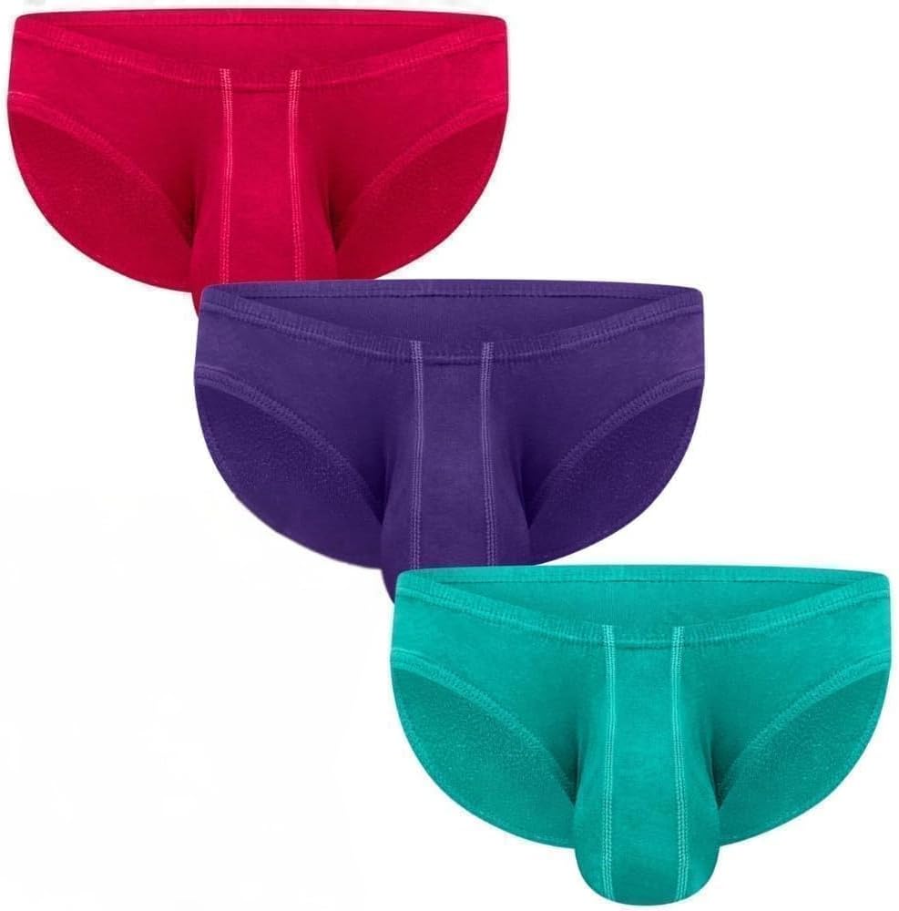 Real Men Ares-Accent Low-Rise Pouch Bikini Briefs for Comfort