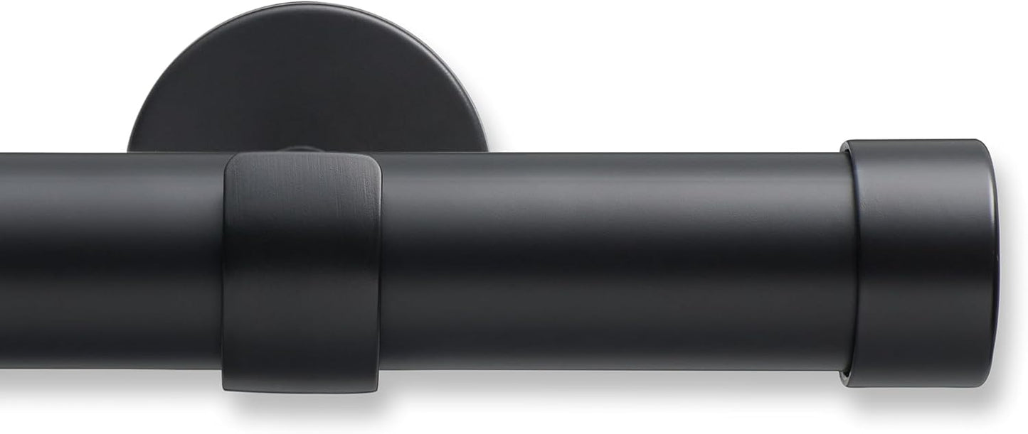 Premium 8 Foot Custom Curtain Rod by Cambria - Satin Black Finish
