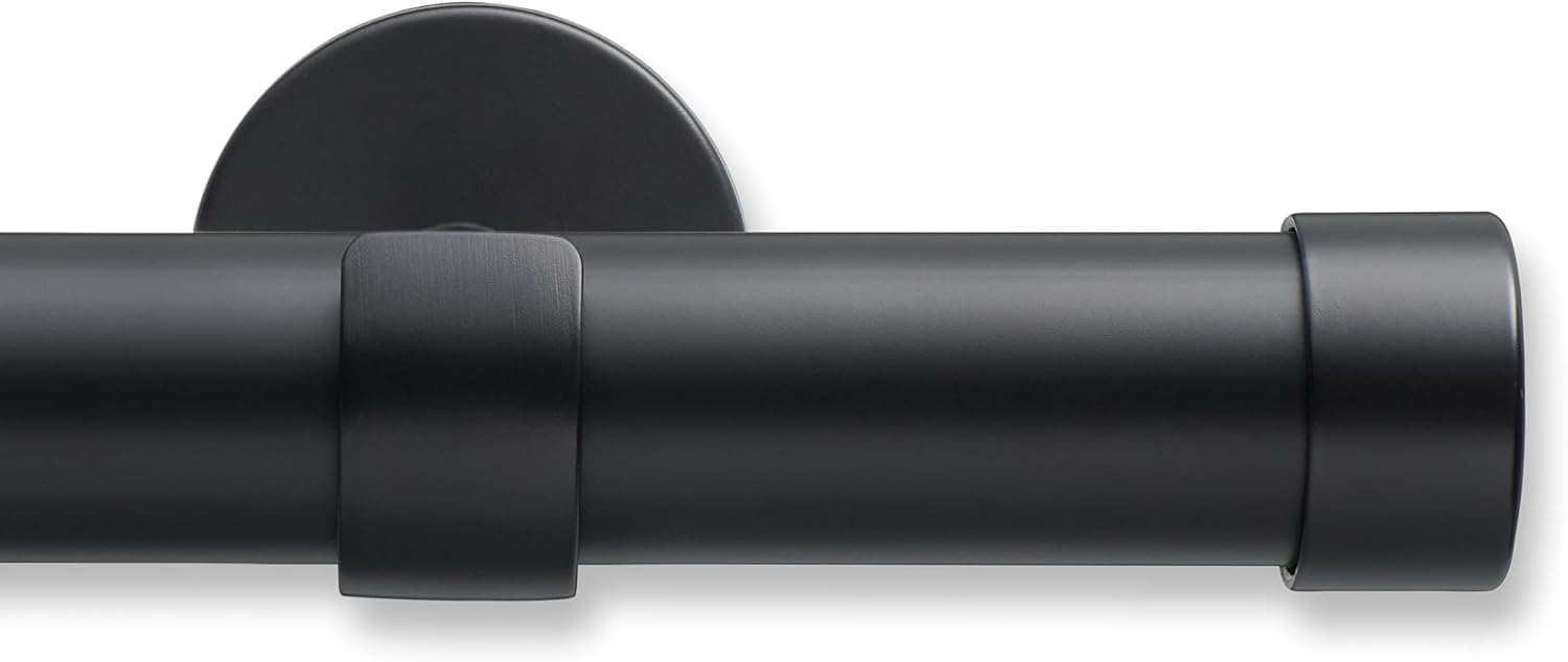 Premium 8 Foot Custom Curtain Rod by Cambria - Satin Black Finish