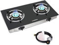 Camplux Propane Gas Cooktop Tempered Glass Double Burners Stove - Fast