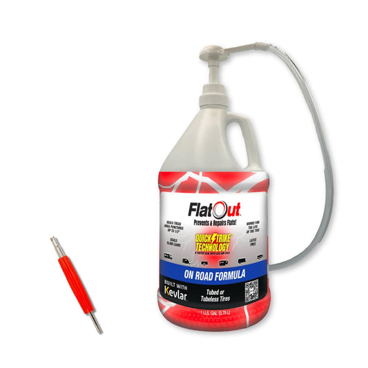 FlatOut QuickStrike Tire Sealant - Fast Leak Prevention & Repair