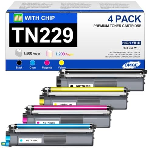 TN229 Toner 4 Pack for Brother Printers - Reliable Performance