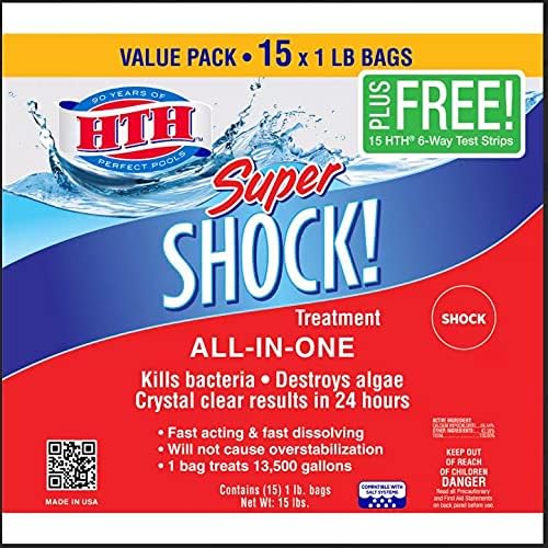 HTH Super Shock Treatment for Swimming Pools - 15 Pack