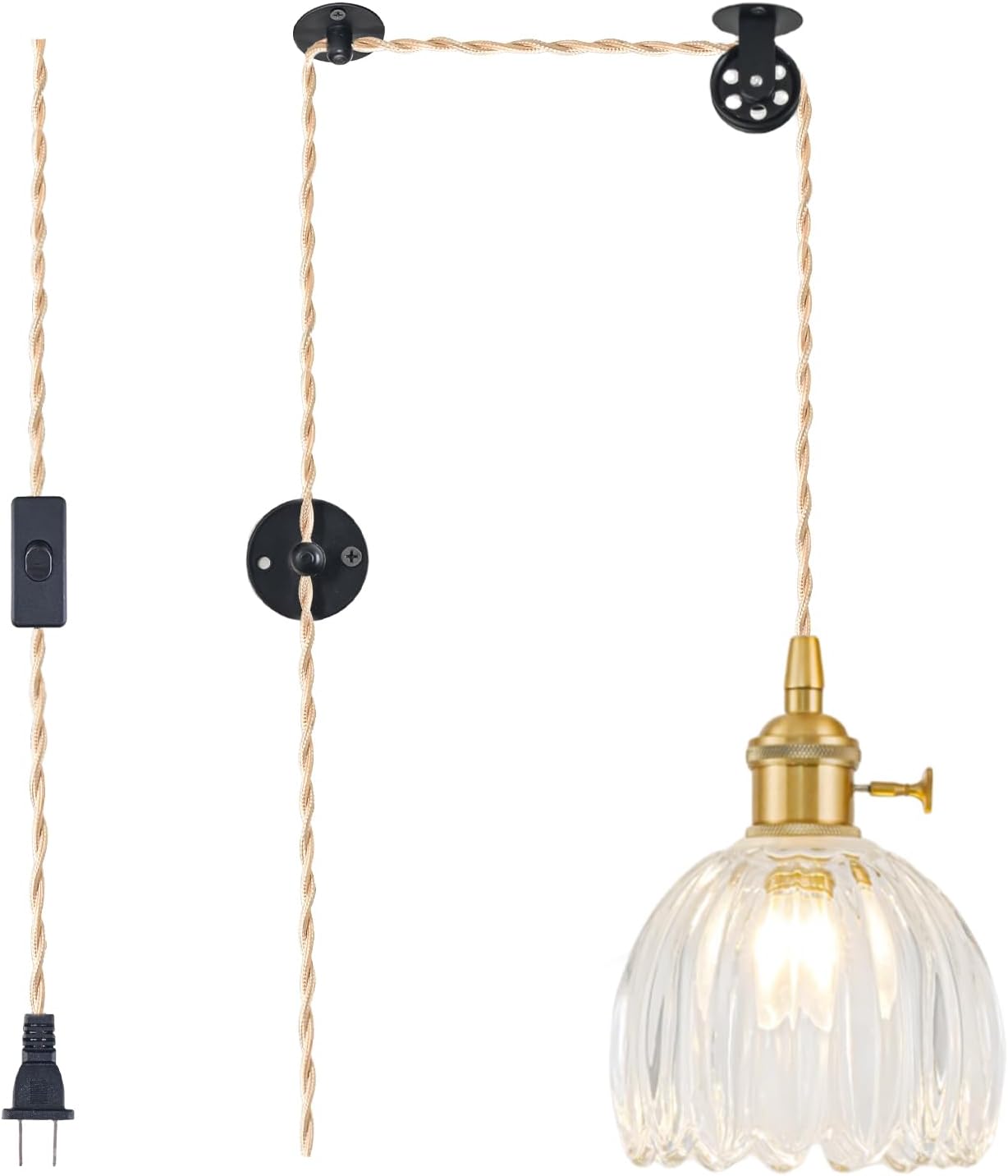 Plug in Pendant Light Fixtures for Vintage Floral Elegance