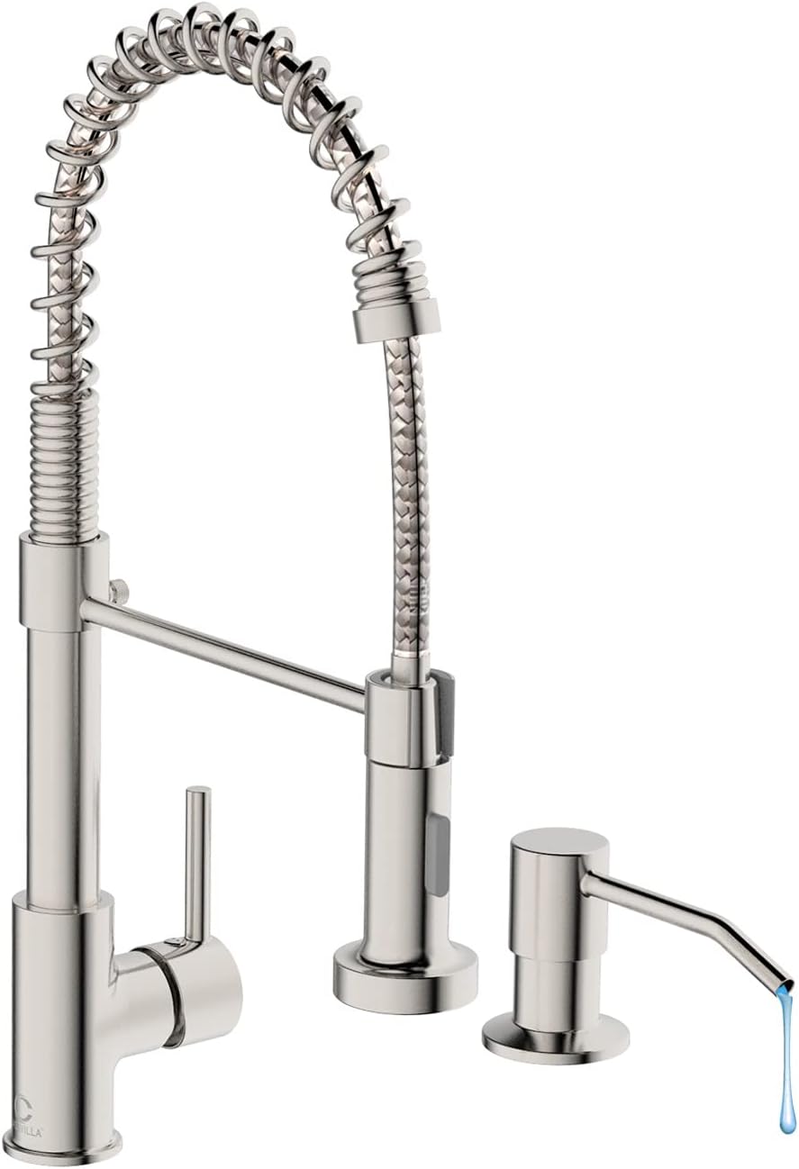 Kitchen Faucet with Soap Dispenser for Farmhouse RV Sinks