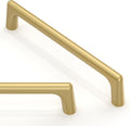 10 Pack Brushed Gold Cabinet Pulls 5 in CC (128mm) - Solid Zinc