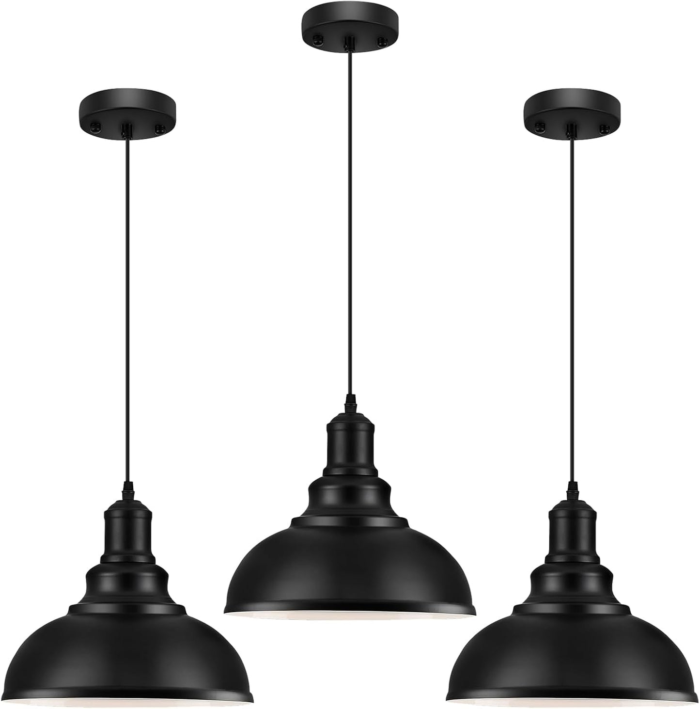 3PCS Vintage Industrial Pendant Lighting for Home and Kitchen