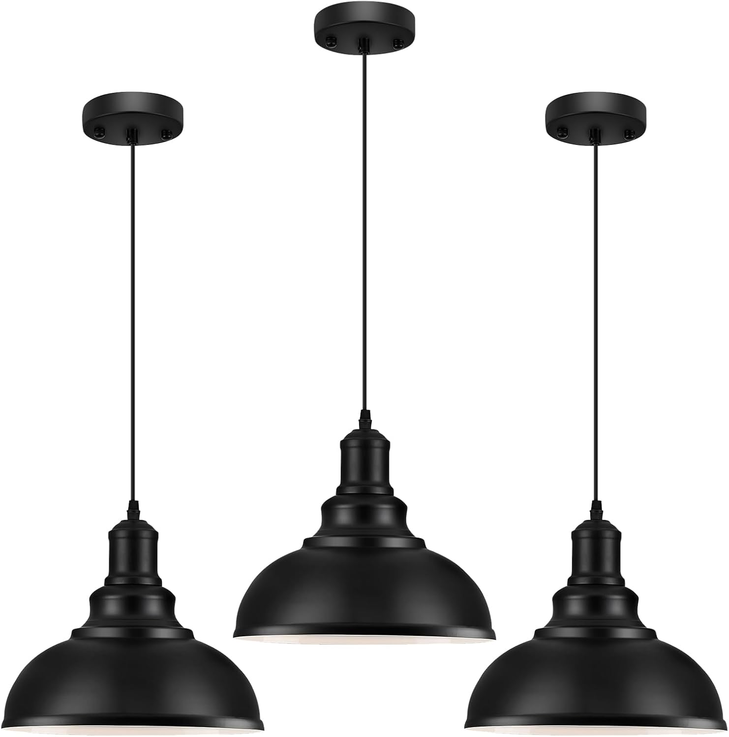 3PCS Vintage Industrial Pendant Lighting for Home and Kitchen
