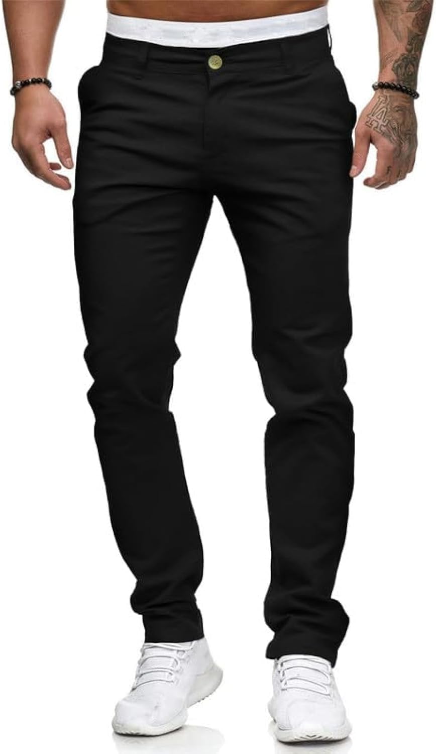 Mens Chinos Slim Fit Stretch Flat-Front Skinny Dress Pants Review