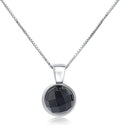 Natural 8mm Black Onyx Pendant Necklace - Dainty Birthstone Gift