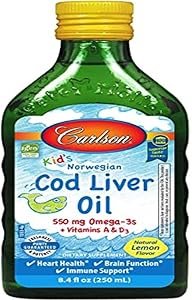 Carlson Kid's Cod Liver Oil for Heart, Brain, and Immune Health