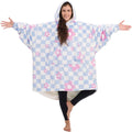 Oversized Sherpa Lined Wearable Blanket - Plush Quarter-Zip