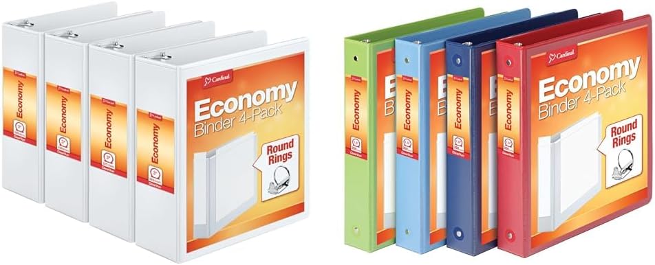 Cardinal Economy 3 Ring Binders Bundle for School and Office