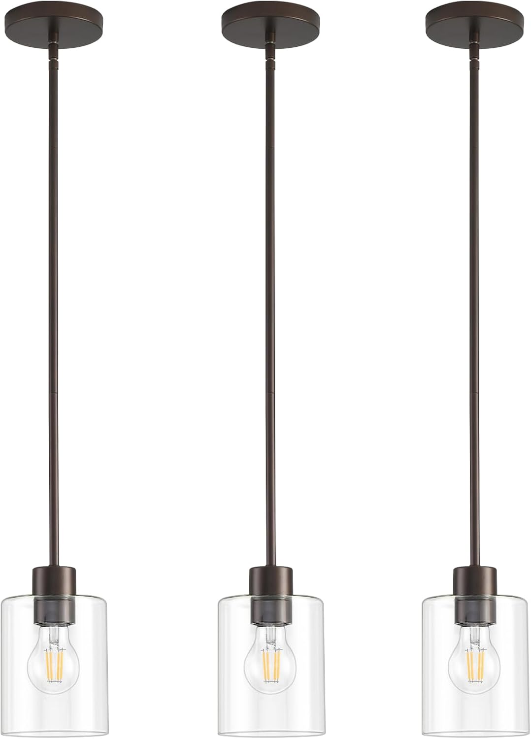 Oil Rubbed Bronze Pendant Lights for Kitchen Island - 3 Pack