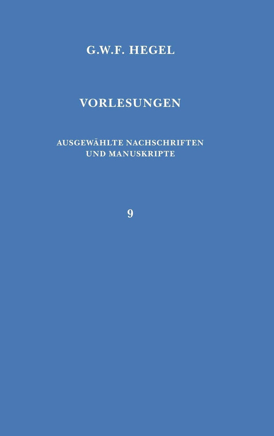 Vorlesungen: Ausgewahlte Nachschriften und Manuskripte Review