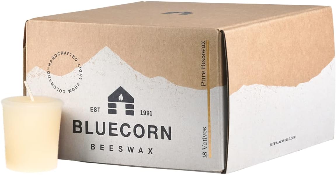 100% Pure Beeswax Votive Candles for Clean, Natural Lighting