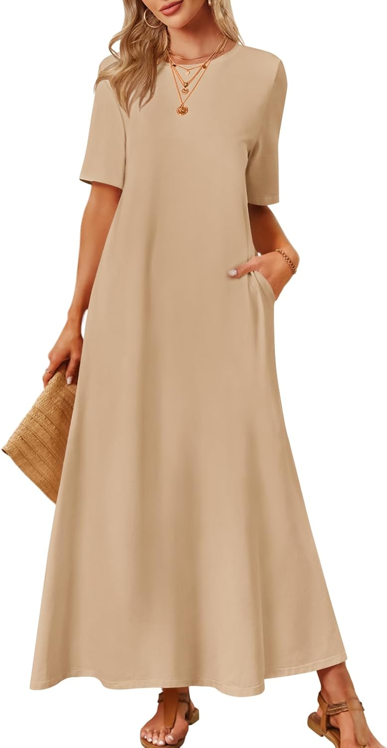 MEROKEETY Women's Summer Maxi Dress for Casual Beach Vacation