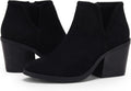 Womens Ankle Boots Faux Suede Chunky Stacked Heel - Casual Wear