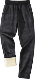 Gihuo Men's Winter Fleece Pants Sherpa Lined Jogger - Warm, Slim Fit