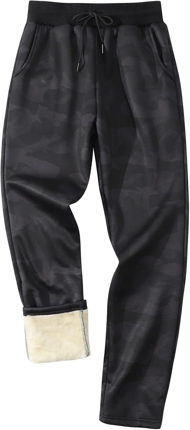 Gihuo Men's Winter Fleece Pants for Active Jogging Comfort