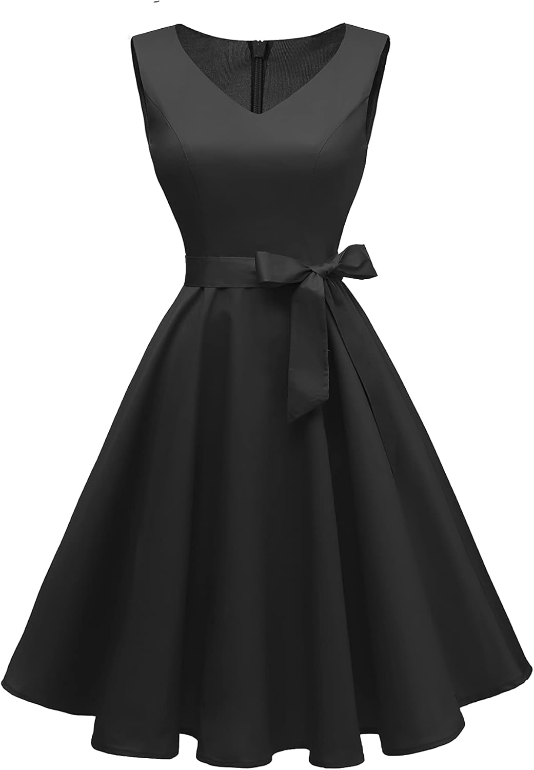 Vintage Sleeveless Cocktail Party Dress with Pockets for Women